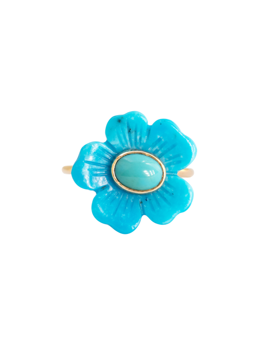 Small flower turquoise ring photo