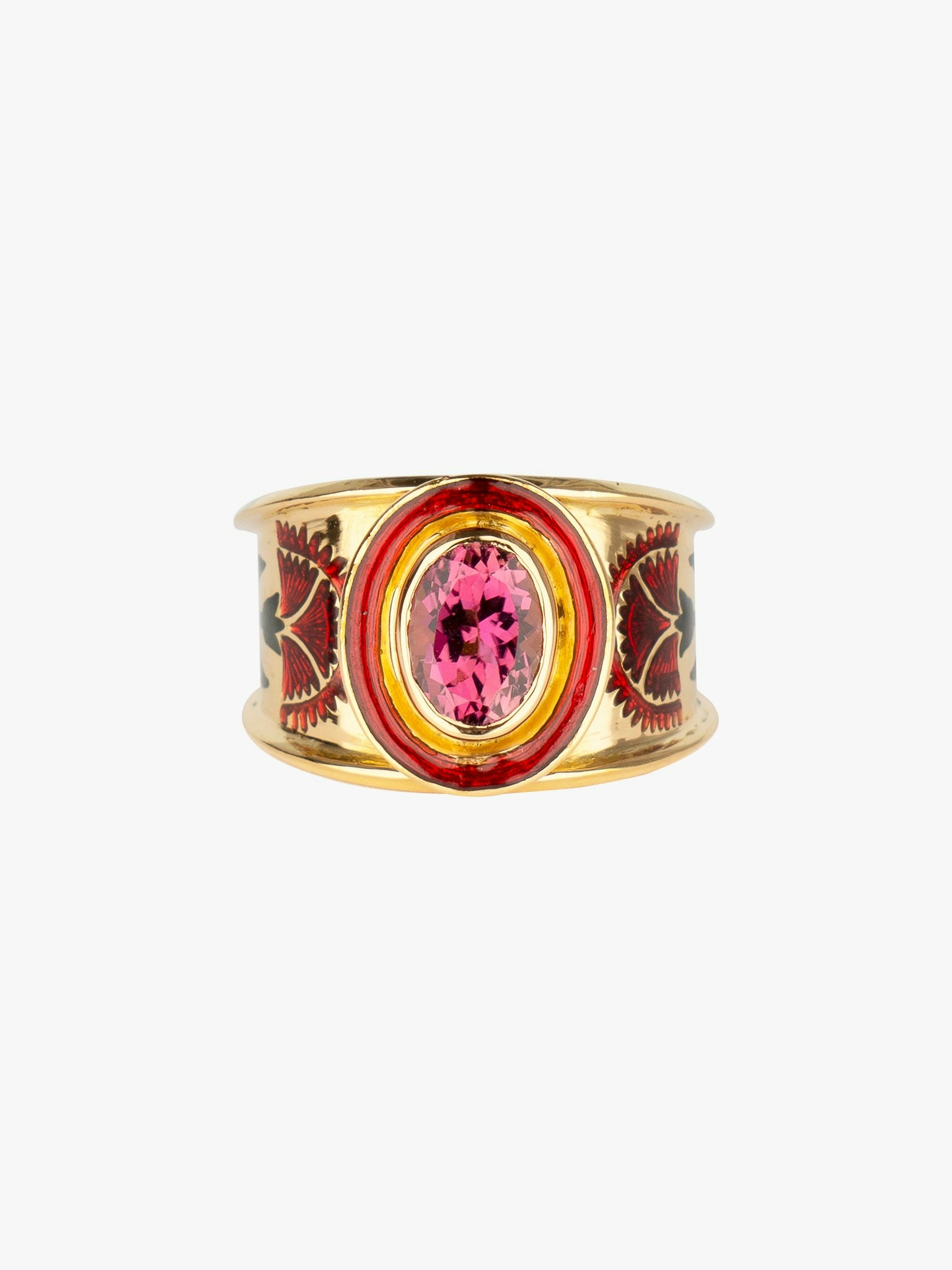 Ellipse carnation tourmaline ring photo 1