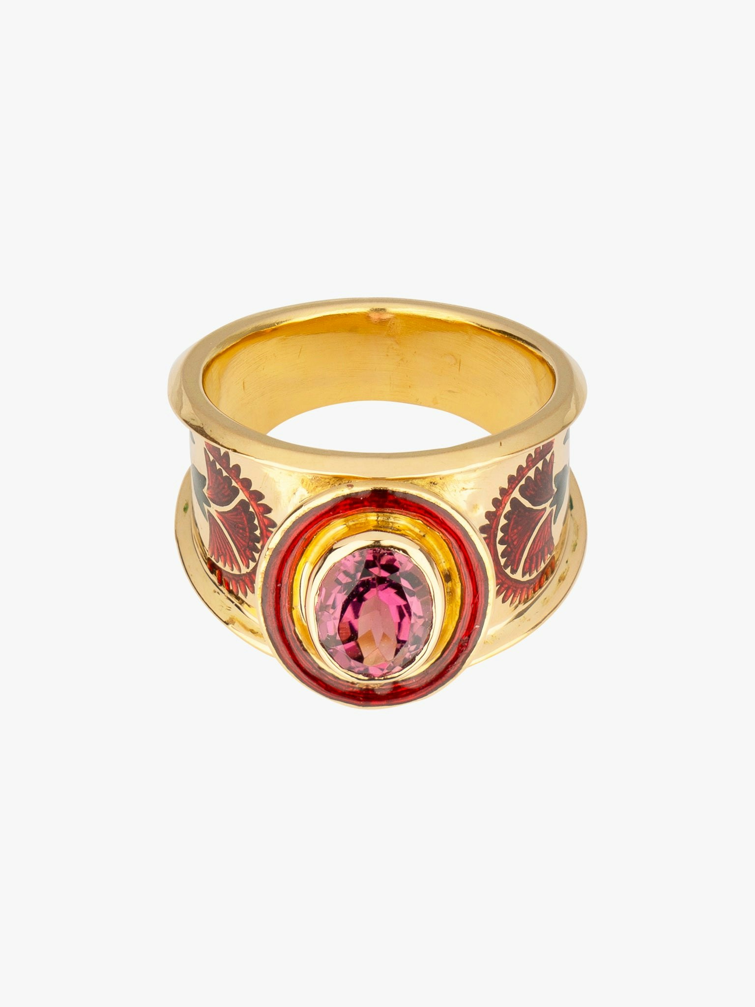 Ellipse carnation tourmaline ring photo 3