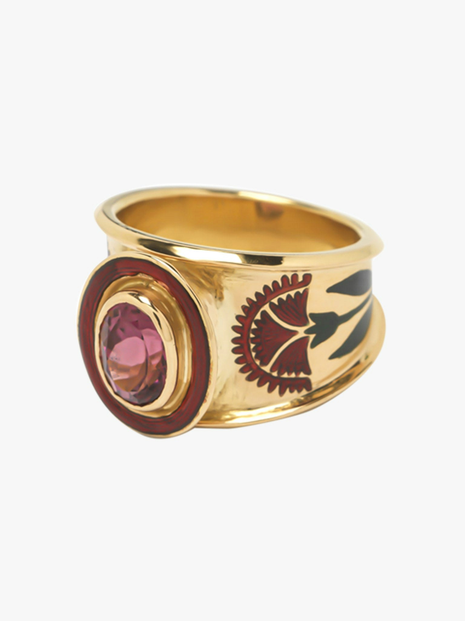 Ellipse carnation tourmaline ring photo 4
