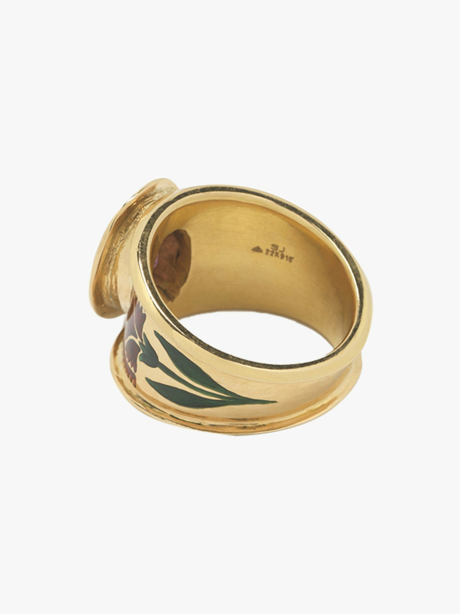 Ellipse carnation tourmaline ring photo 5