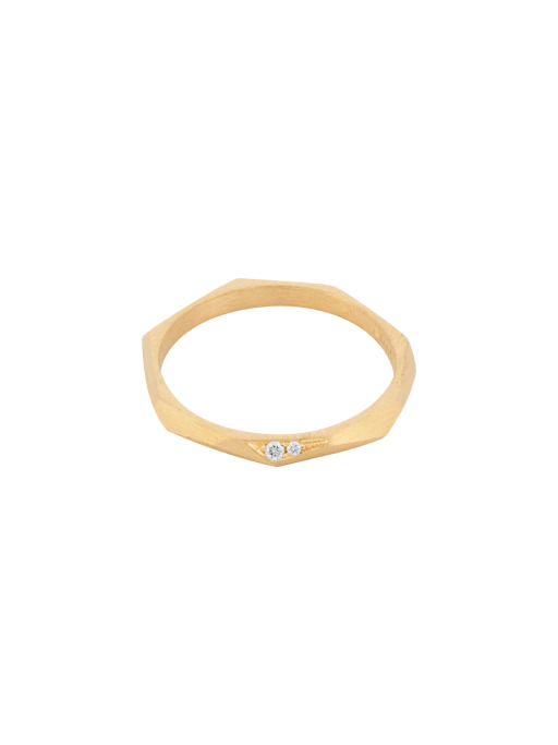 Mini facet ring with diamonds photo