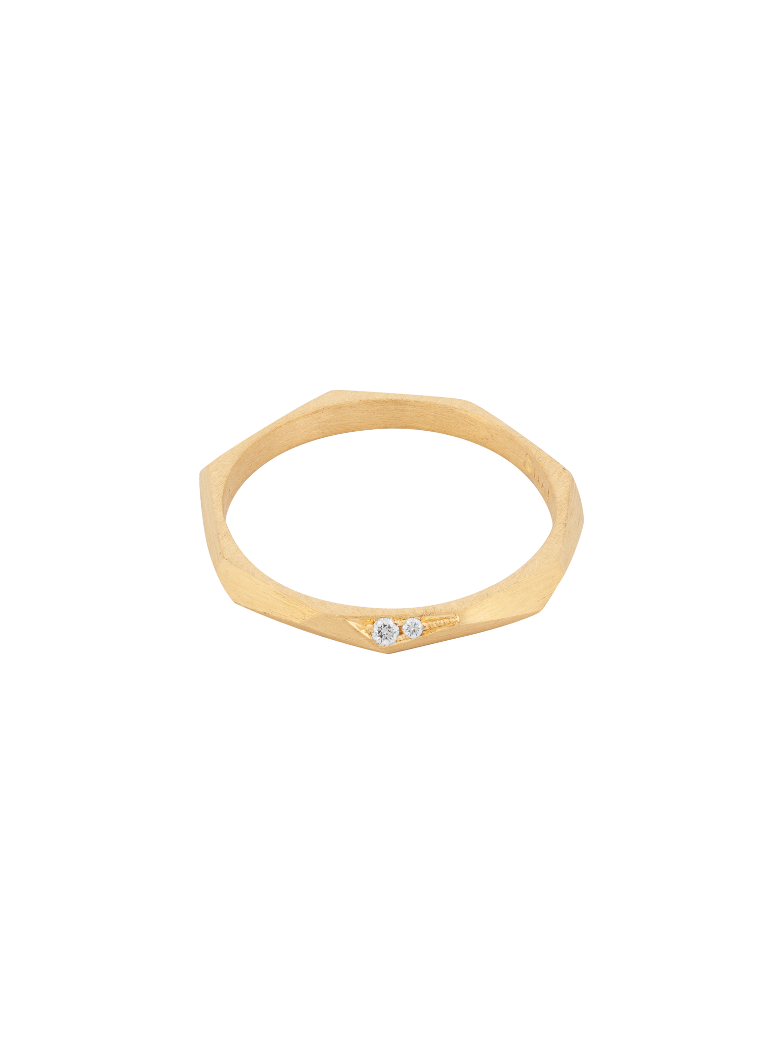 Mini facet ring with diamonds photo 1