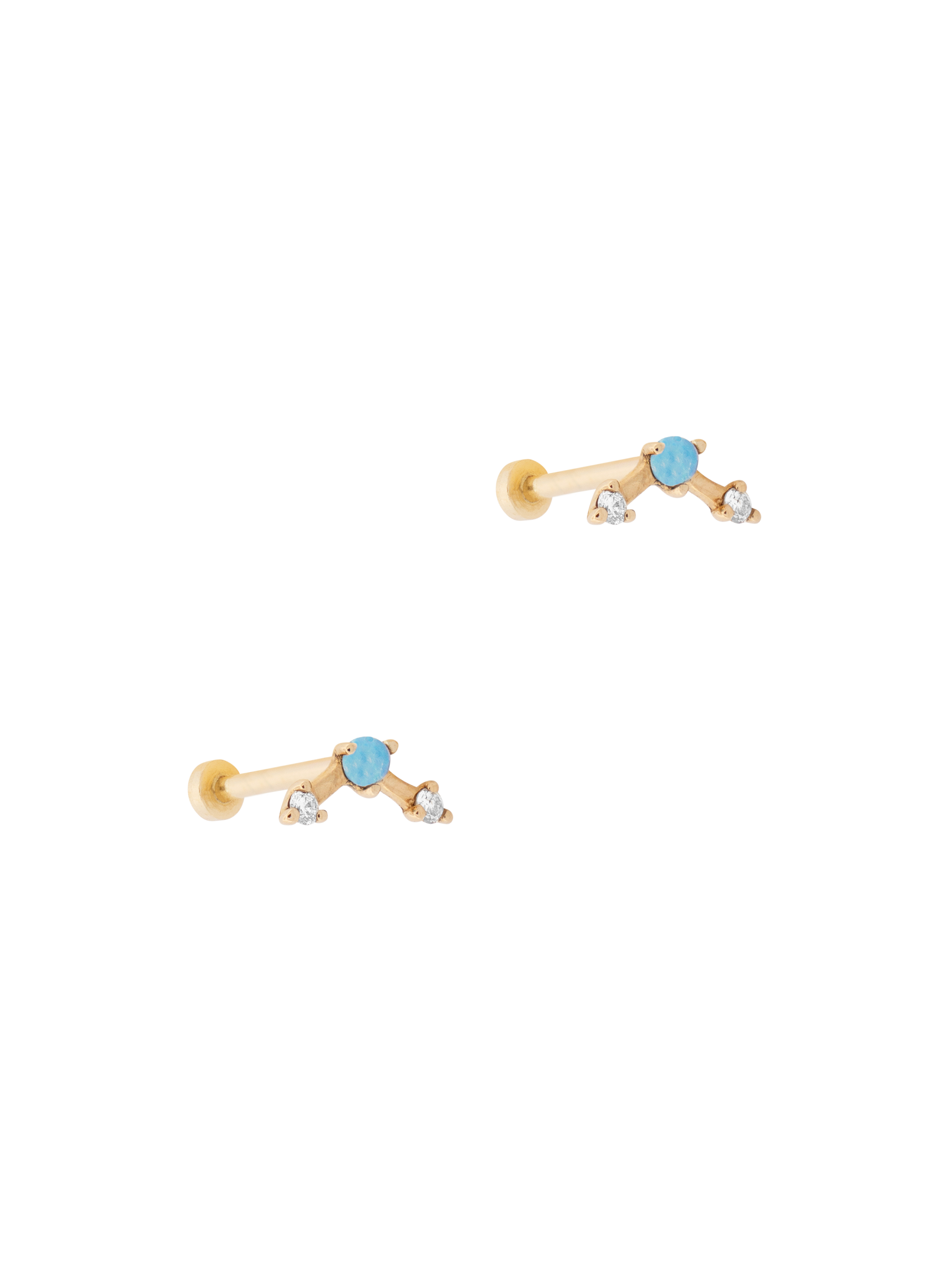 Mini three-step point piercing earrings photo 3