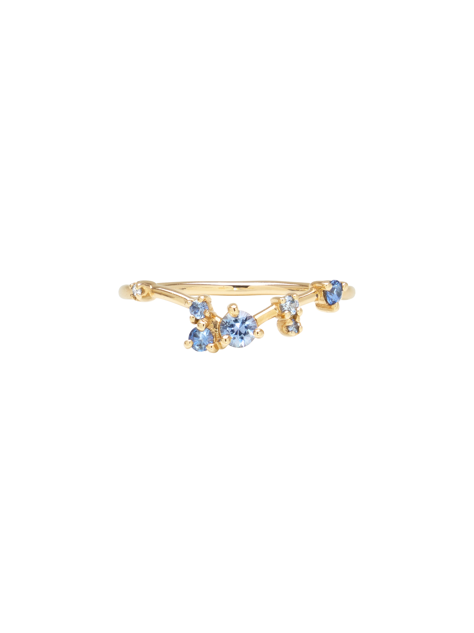 Sapphire organic triangle ring photo 1
