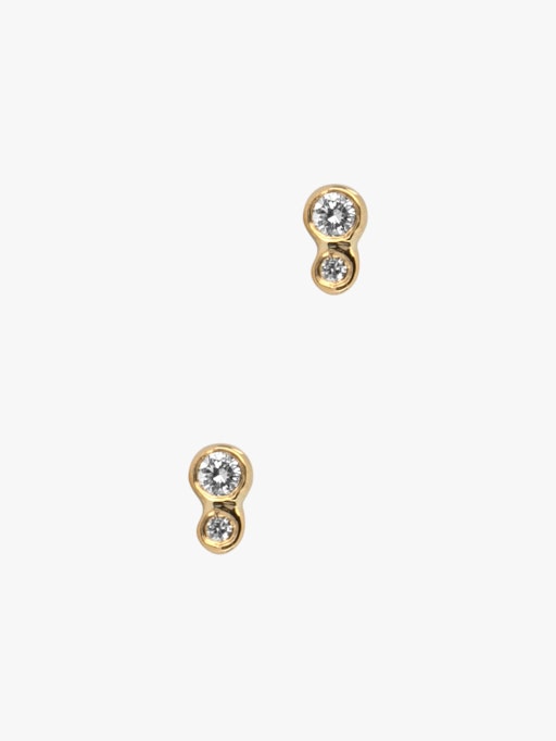 Double nugget diamond earrings photo