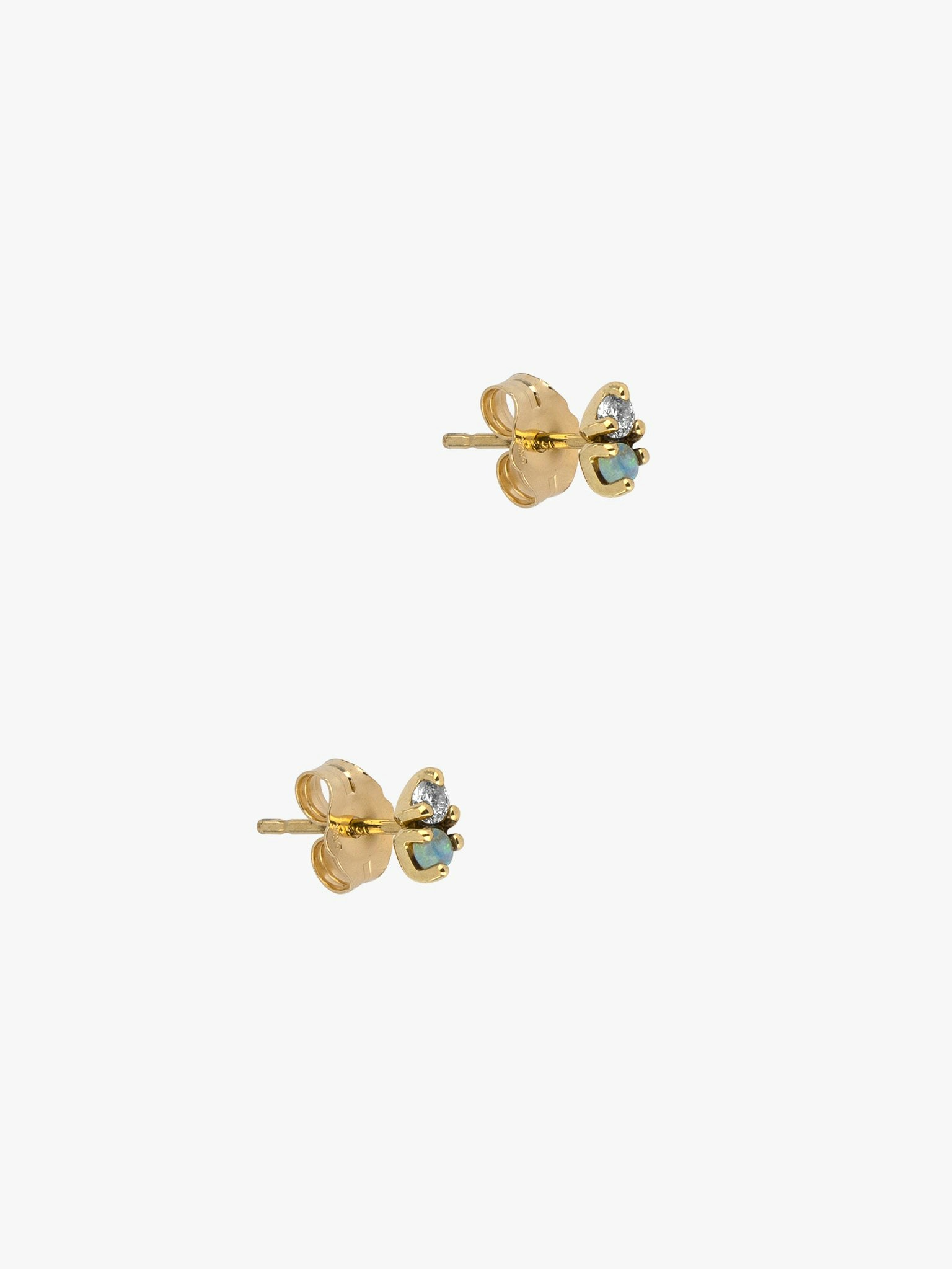 Two step opal and diamond earrings photo 3