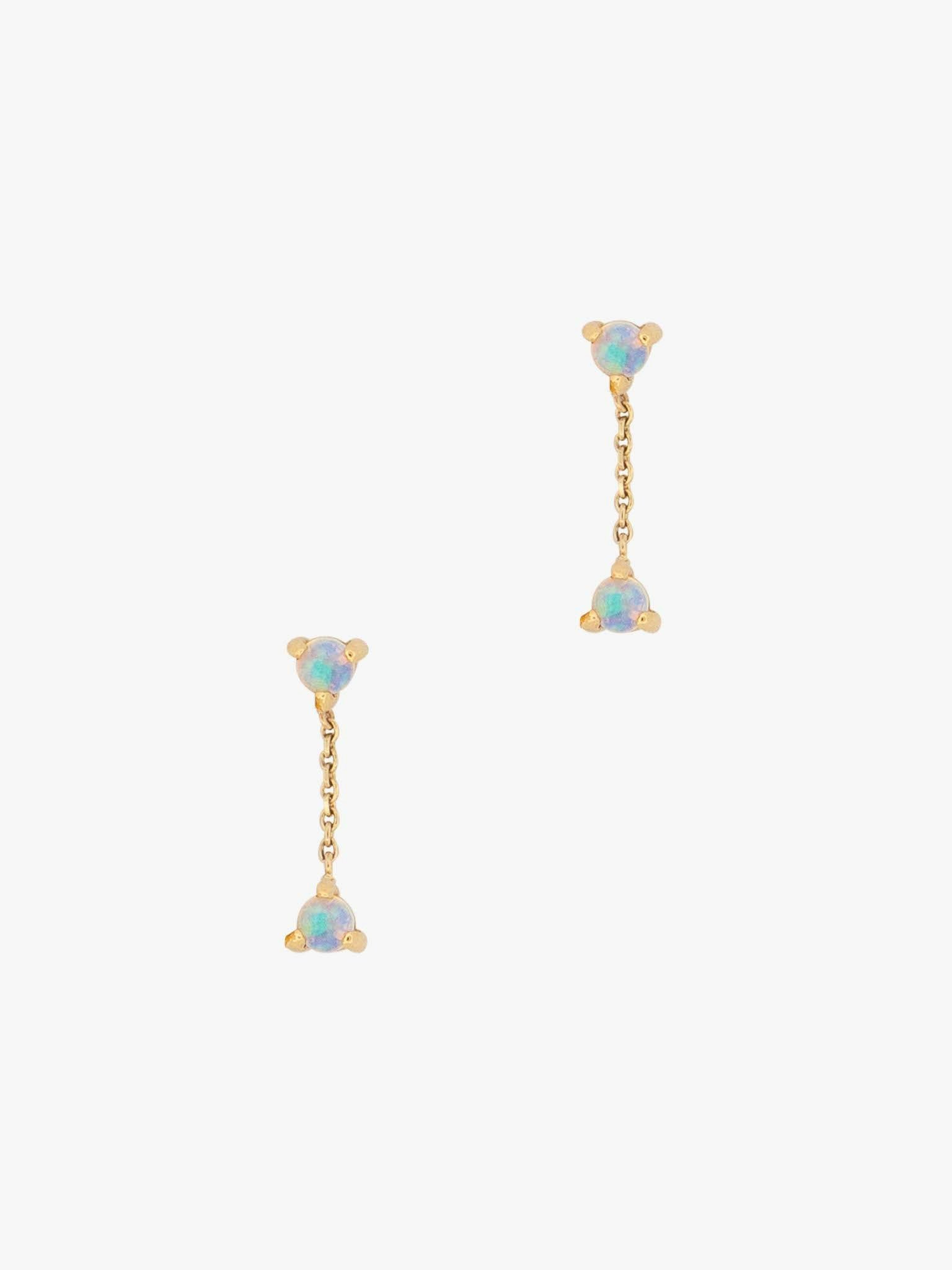 Small two-step chain drop earrings photo 1