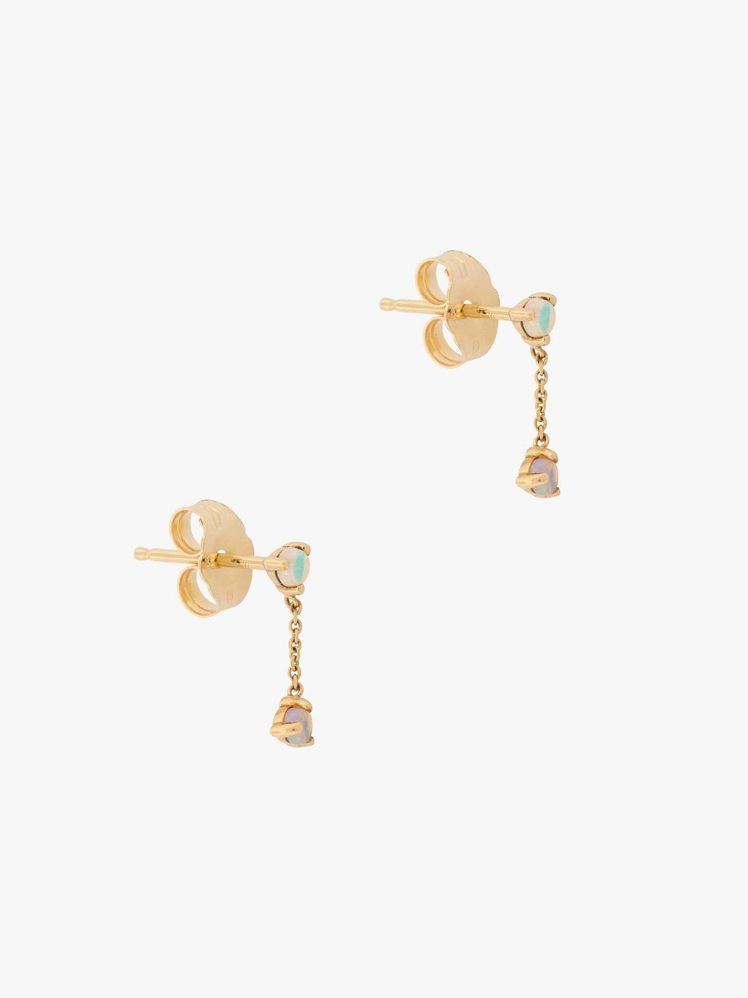 Small two-step chain drop earrings photo 3