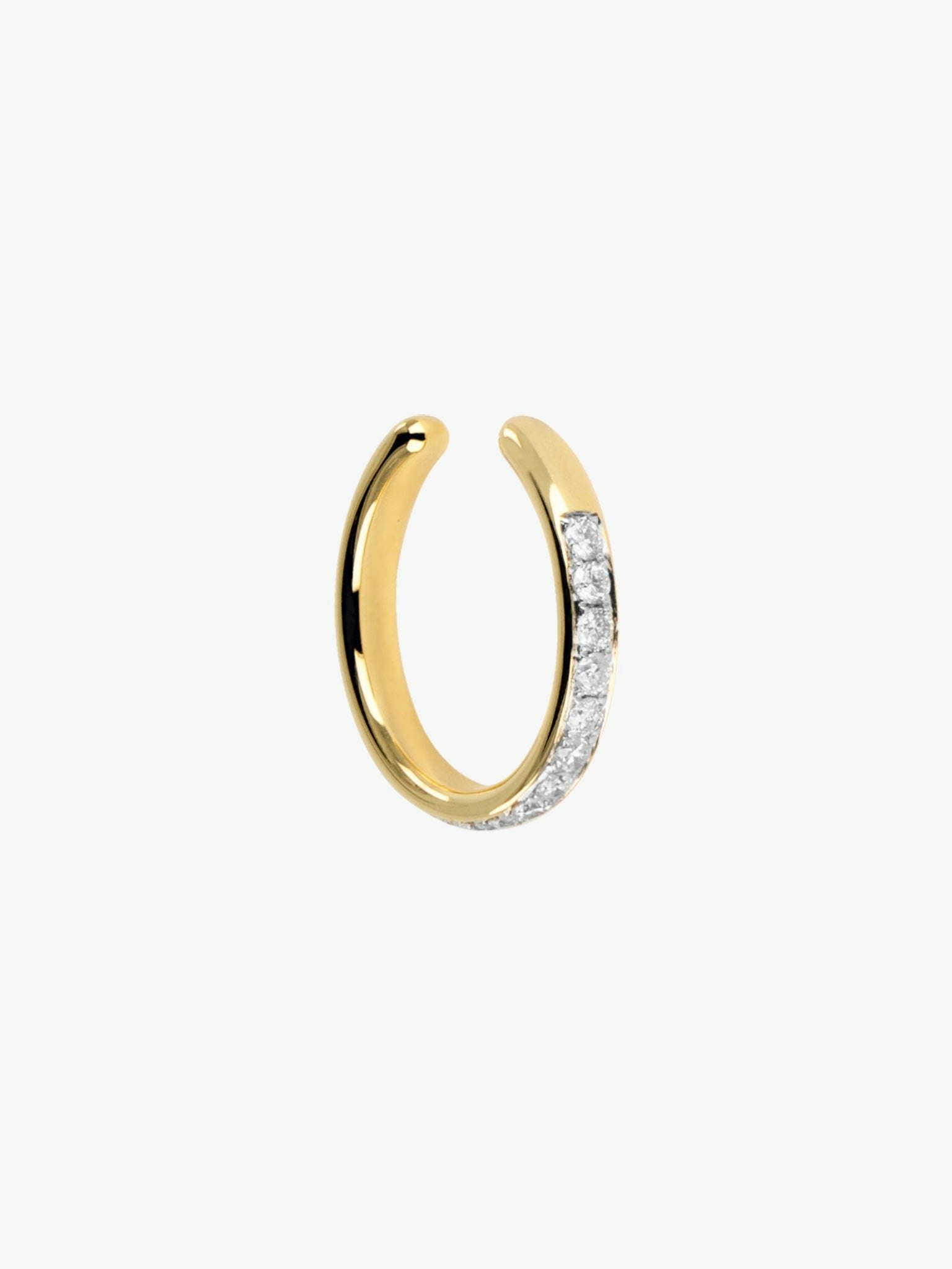 Diamond and yellow gold ear cuff photo 1