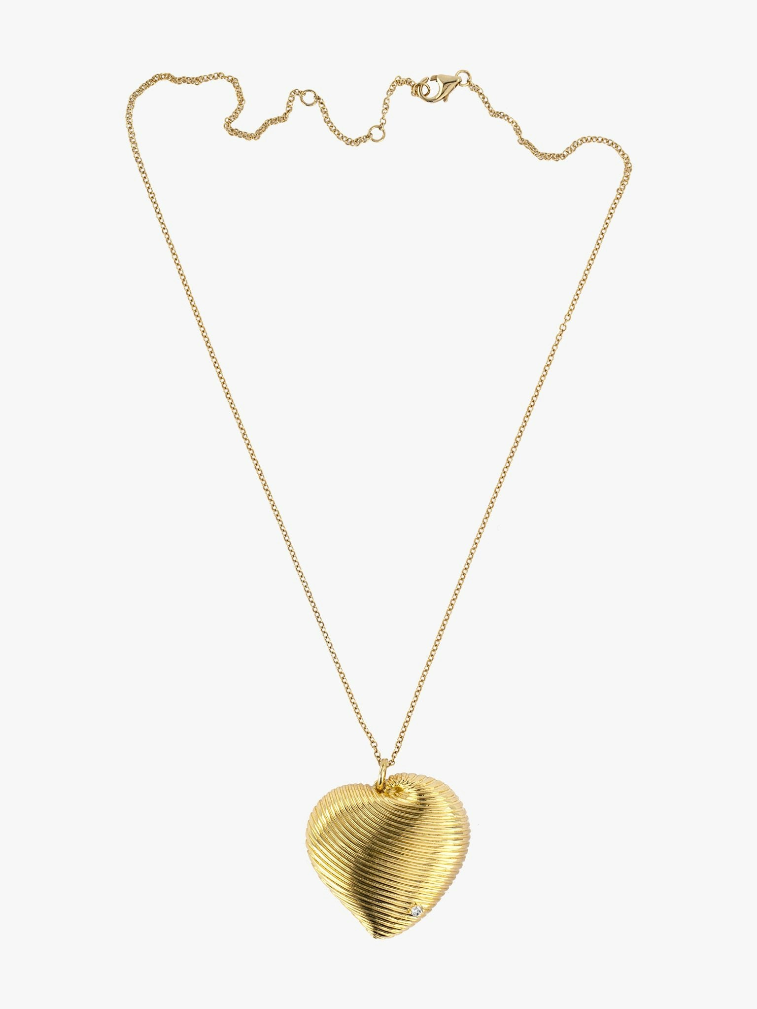 Diamond and gold heart pendant necklace photo 1